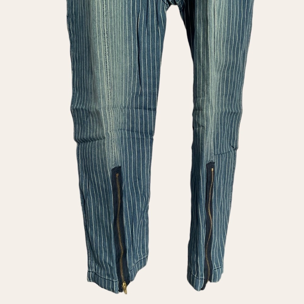 Sandrine Rose FREE PEOPLE Deep Zip Denim Jumpsuit Slouchy Small Utility Style - Picture 10 of 11